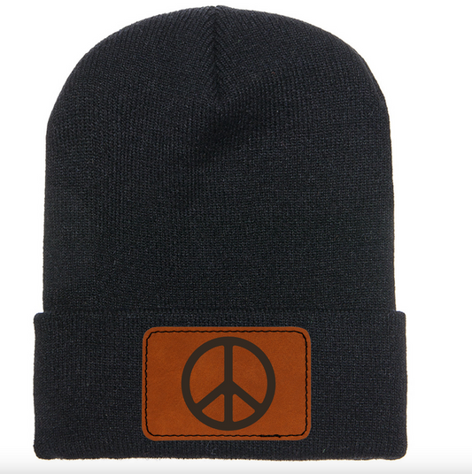 Peace Patch Beanie in Black