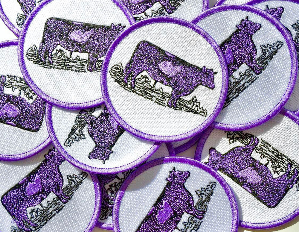 Purple Bull Embroidered Patch